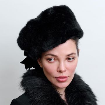 Black Faux Fur Hat