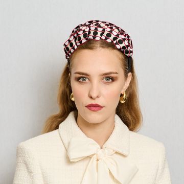 Black, White, and Red Jacquard Headband