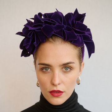 Liberty Iris Bow on Bow Headband