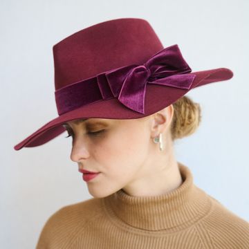 Magenta Trilby with Bow