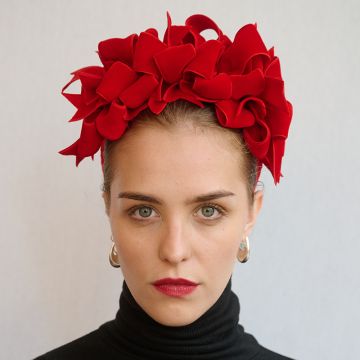 Post Box Red Bow on Bow Headband