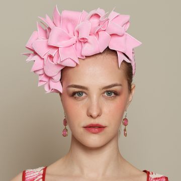 Rose Blush Bow on Bow Headband