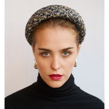 Black Muscari Ecru Coco Tweed Headband