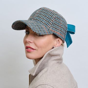 Teal Tweed Jockey Cap