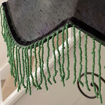 Emerald Beaded String Fringe 80mm