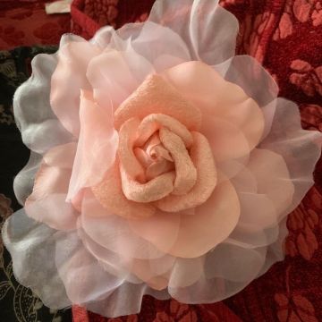 Pink Impatience Velvet and Organdy Rose