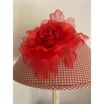 Post Box Red Velvet and Organdy Rose