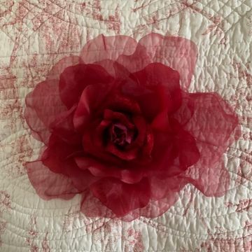 Raspberry Velvet and Organdy Flower