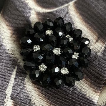 Black Flower Brooch