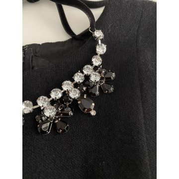 Black Crystal floral collarette