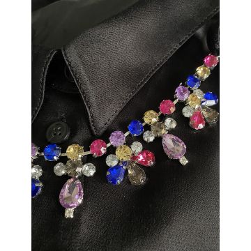 Multi Crystal floral collarette