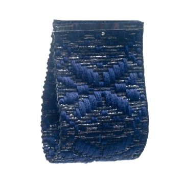 Black Pitch Blue Lurex Jacquard