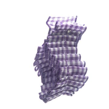 African violet Pleated Ric Rac Gingham