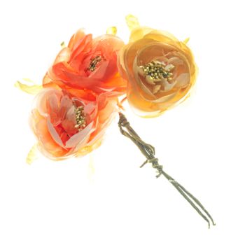 Deep Apricot Rose Bunch