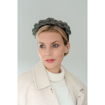 Black Cream Plaited Cord Headband