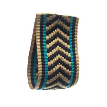 Black Beige Turquoise Jacquard