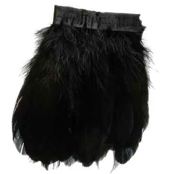 Raven Black Goose Feather Fringe