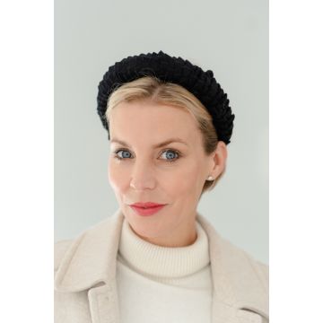 Black Felt Pleat Headband