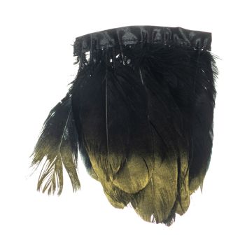 Black Gold Feather Fringe