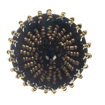 Black Gold Beaded Brooch