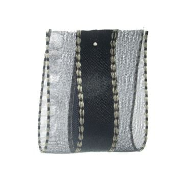 Black Organdy Satin Stripe