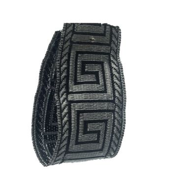Black Silver Greek Key