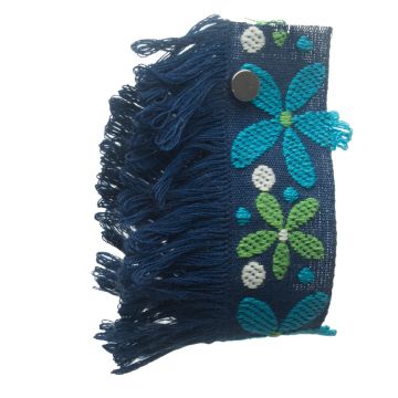 Blue Jaquard Fringe