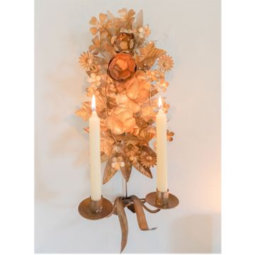Antique Gold Metal Wall Candleholder