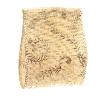 Champagne Wired Fabric Ribbon