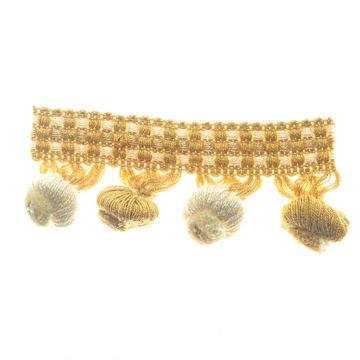 Clotted Cream Bin End Bobble Fringe