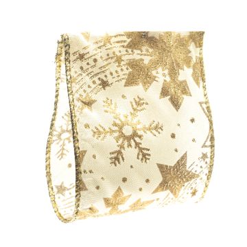 Clotted Cream Wired Metallic Snowflakes