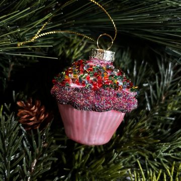 Rose Pink Glass Cupcake