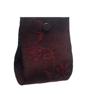 Dark Damson Floral Jacquard Ribbon