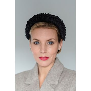 Dark Flint Felt Pleat Headband
