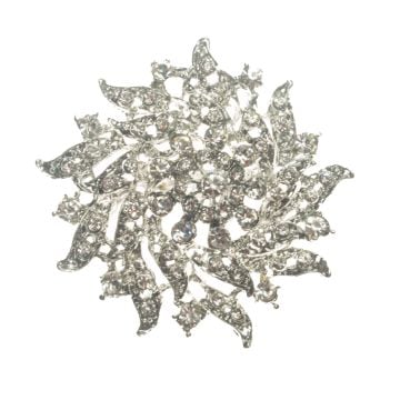 Diamante Flower Brooch