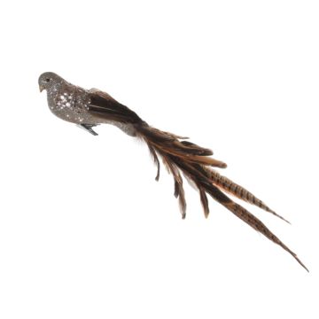 Brown Glitter Feather Bird