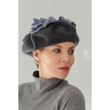 Flint Felt Velvet Bow Beret