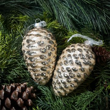 Gold Glass Pinecone