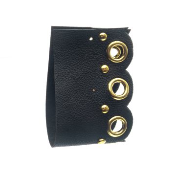 Gold Black Stud and Eyelet Braid