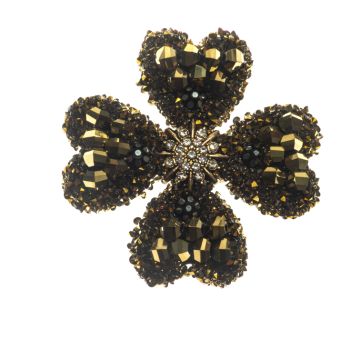 Gold Iron on Beaded Flower