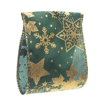Green Wired Metallic Snowflakes
