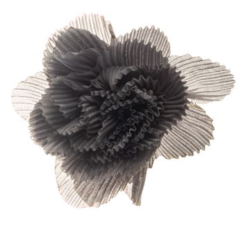 Grey Squirrel Pleated Flower on Clip