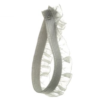 Grey Squirrel Stretch Organdy Frill Ribbon