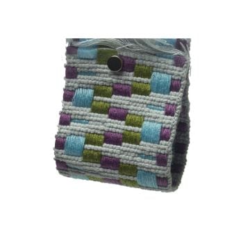 Grey Violet Olive Blue Jacquard