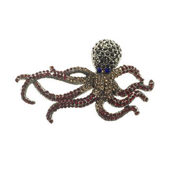 Jewelled Octupus Brooch