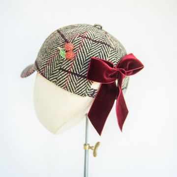 Dark Amaryllis Tweed Jockey Cap