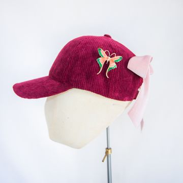 Raspberry Corduroy Jockey Cap