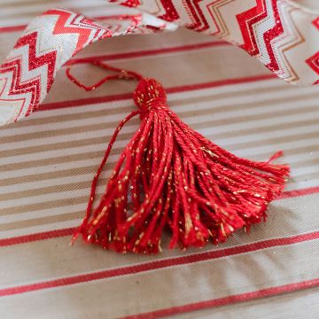 Post Box Red Lurex Tassel