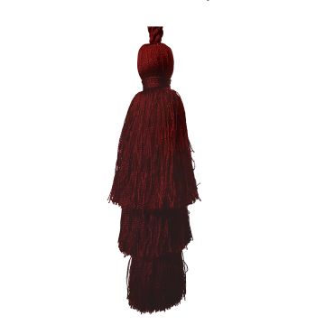 Dark Amaryllis Triple Skirt Rayon Tassel