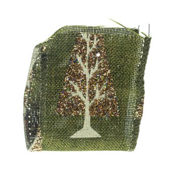 Leaf Green Wired Glitter Tree Linen